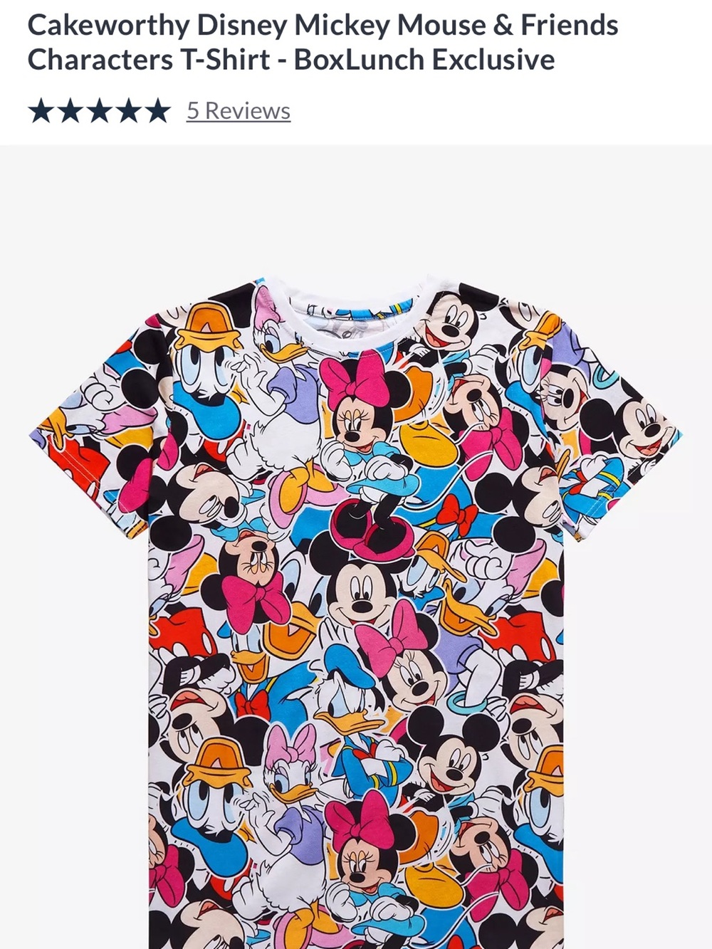 Disney Mickey & Friends Allover Print Short Sleeve Tee - Multicolor